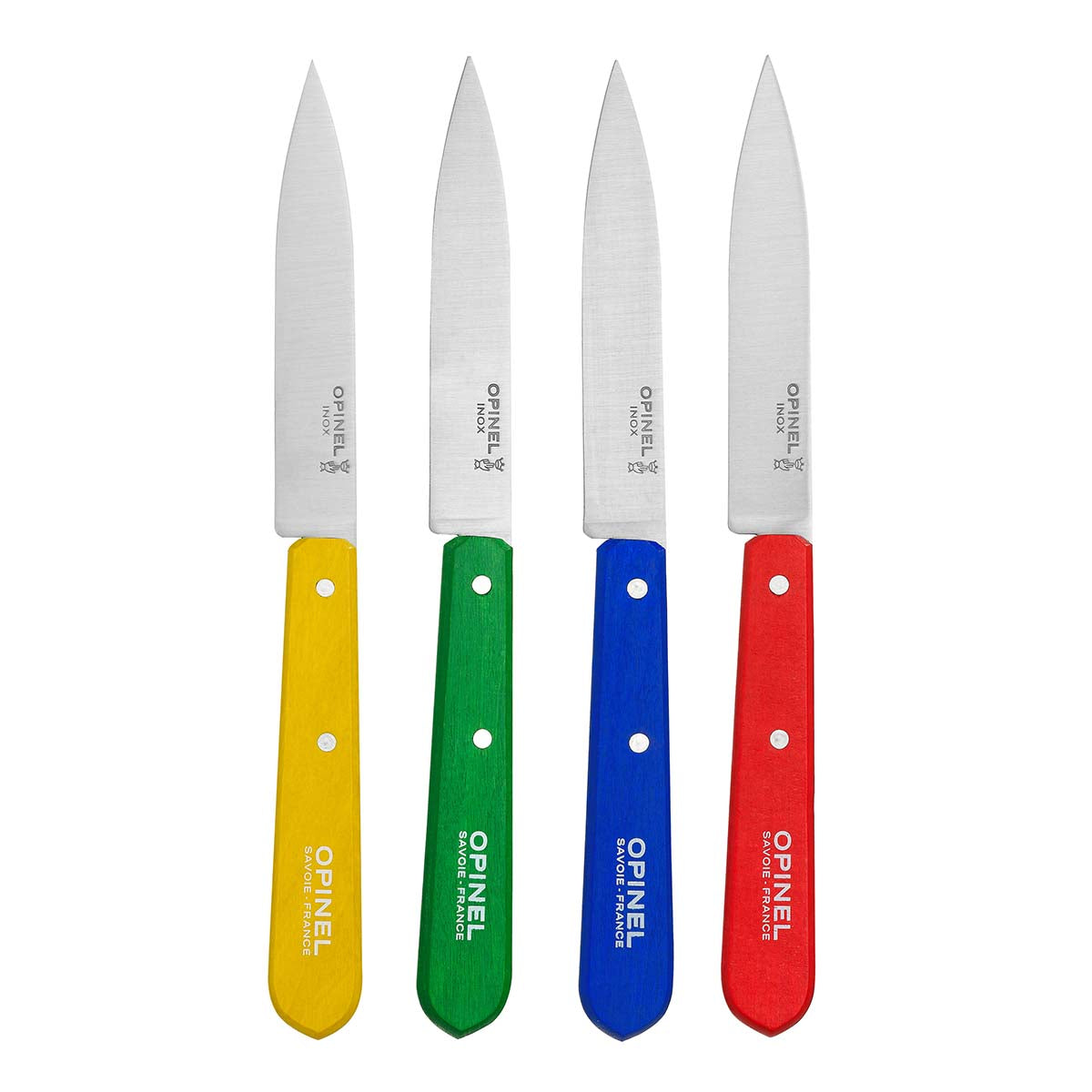 Opinel No.112 Stainless Steel Paring Knives Box of 4 Classic Colours 001233