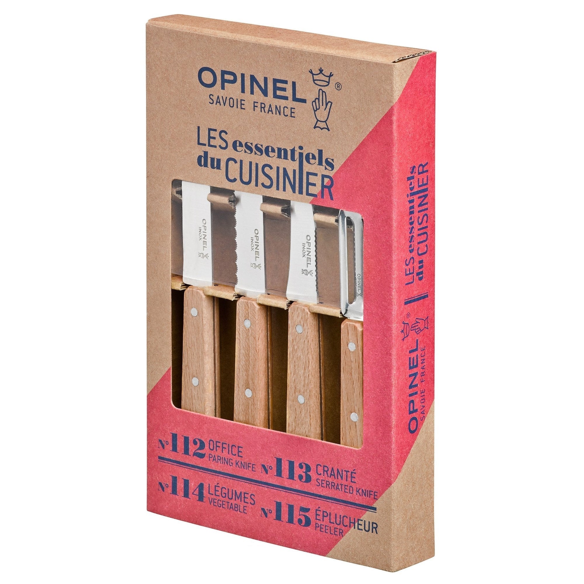 Opinel Essential 4 Small Kitchen Knives Box Set 001300