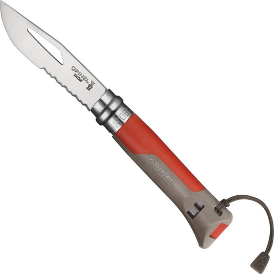 Opinel No.08 Stainless Steel Folding Knife - Outdoor Earth / Red 001714