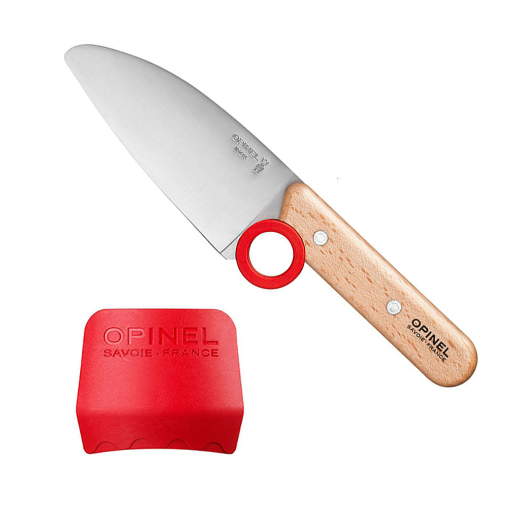 Opinel Le Petit Chef - 2pc. Knife + Finger Guard Set Stainless Red 001744