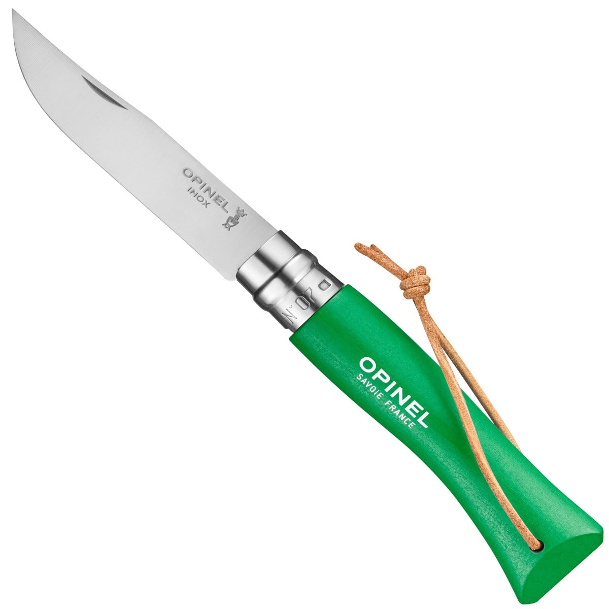 Opinel No.07 Bushwhacker Green Meadow Stainless Steel Pocket Knife with Lanyard 002210