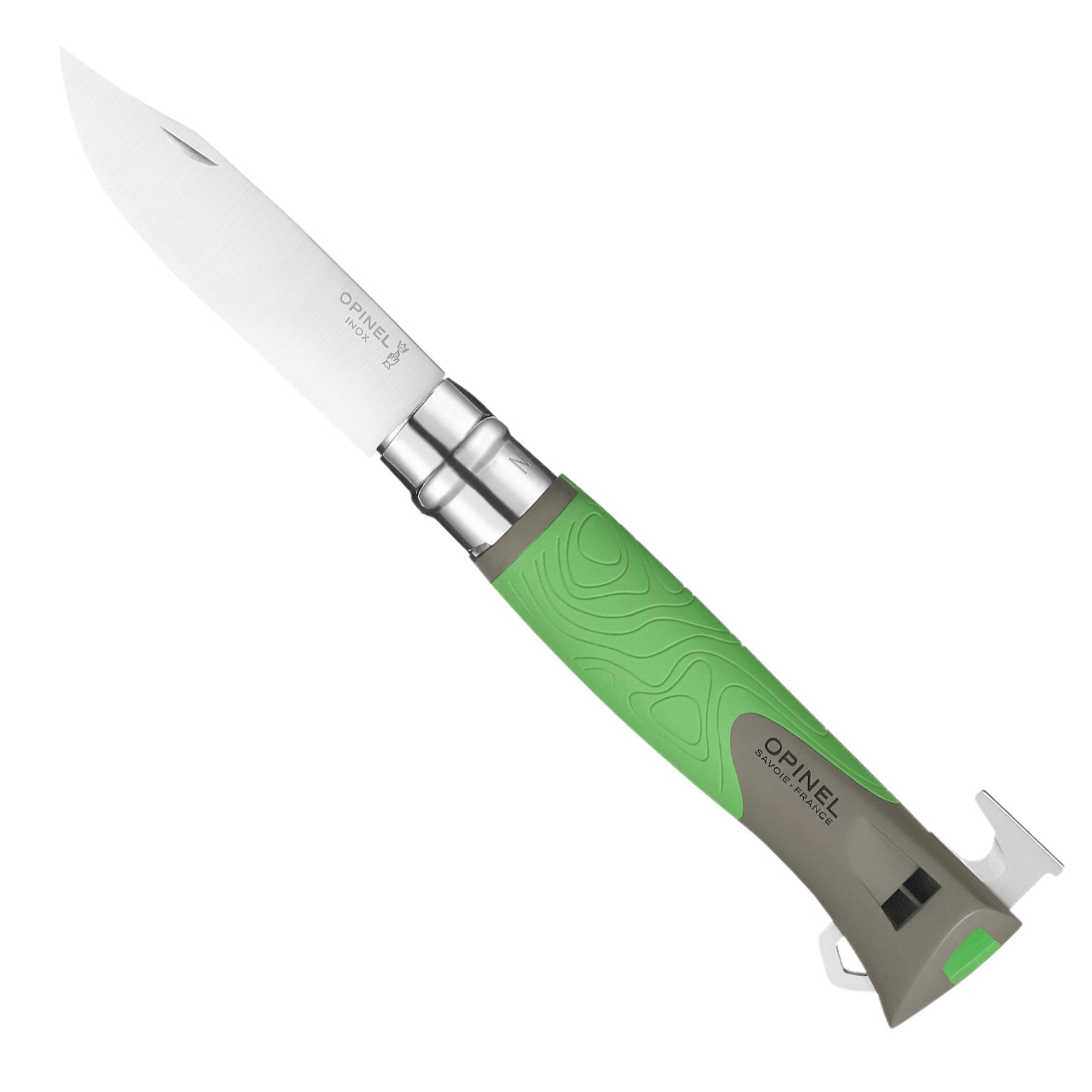 Opinel No.12 Outdoor Explore Green Folding Knife With Tick Remover 002489