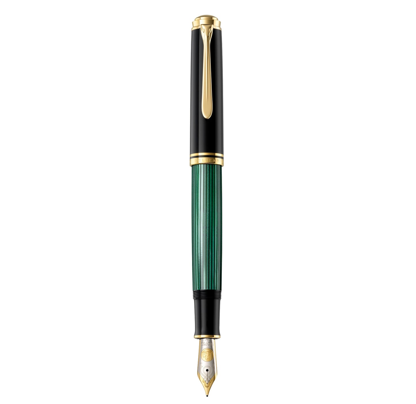 Pelikan M1000 Souveraen Black-Green Fountain Pen With Gold, Medium 987594