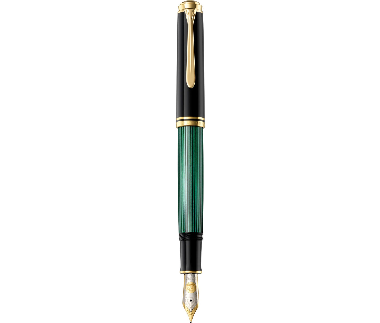 Pelikan M1000 Souveraen Black/Green Fountain Pen With Gold, Fine 987586