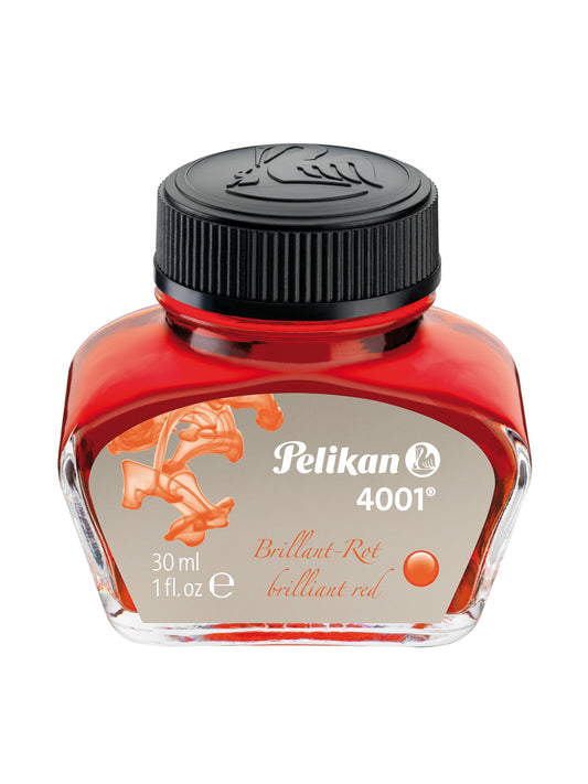 Pelikan Ink Bottle Ink Glass 4001, 30 ml Brilliant Red 301036