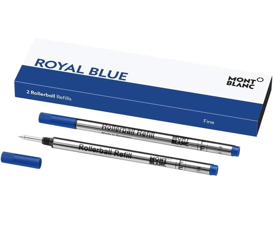 MontBlanc Rollerball Refill, Fine Pack Of 2 Royal Blue 105163