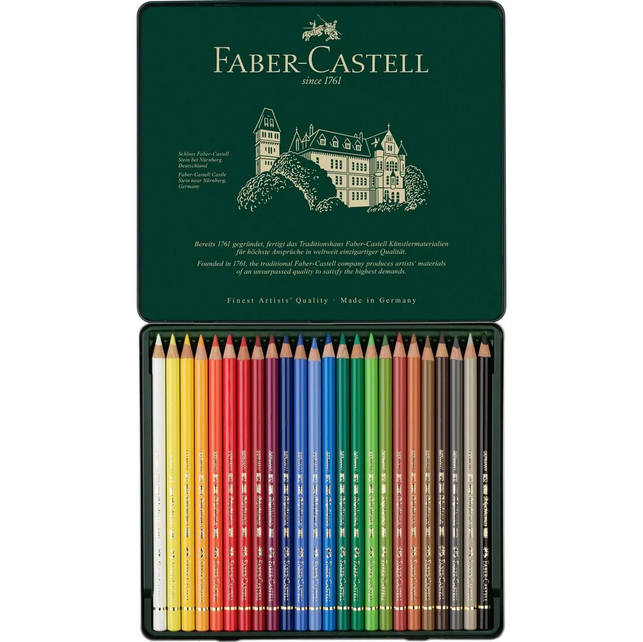Faber-Castell Polychromos colour pencil tin of 24 110024