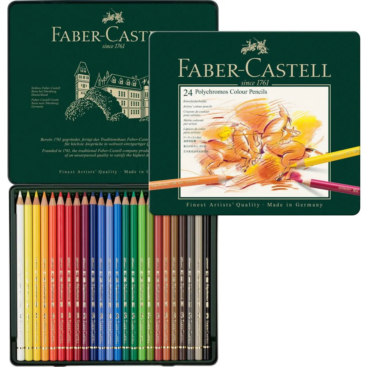 Faber-Castell Polychromos colour pencil tin of 24 110024