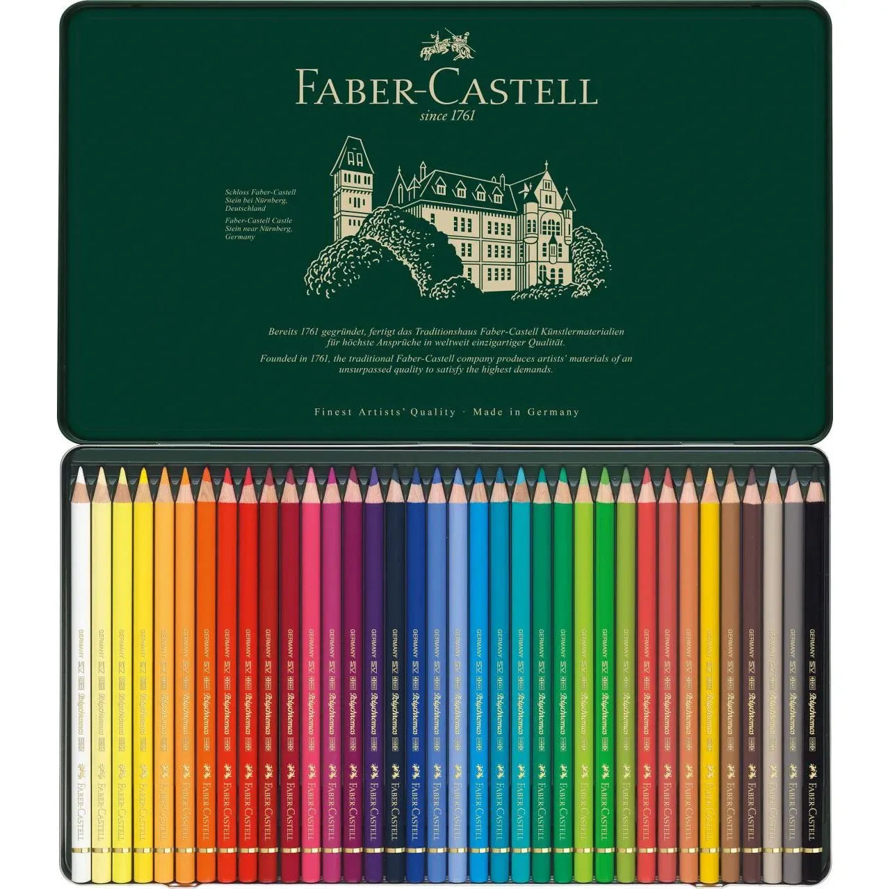 Faber-Castell Polychromos colour pencil tin of 36 110036