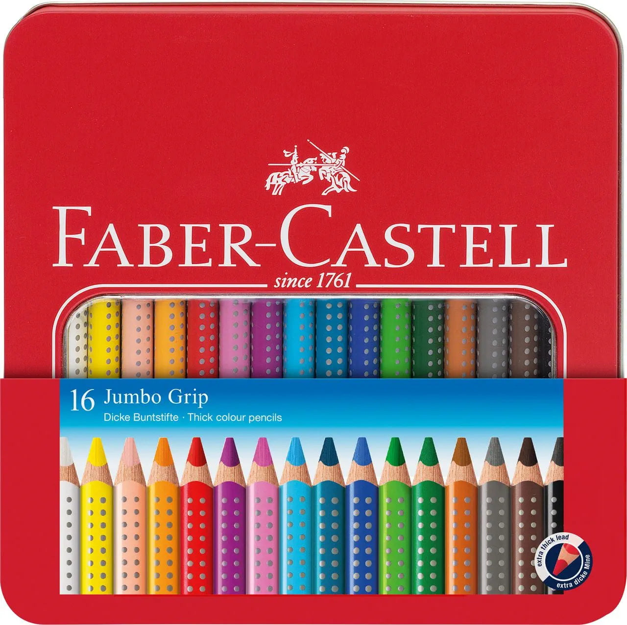 Faber-Castell Jumbo Grip Colour Pencil, Tin of 16 110916