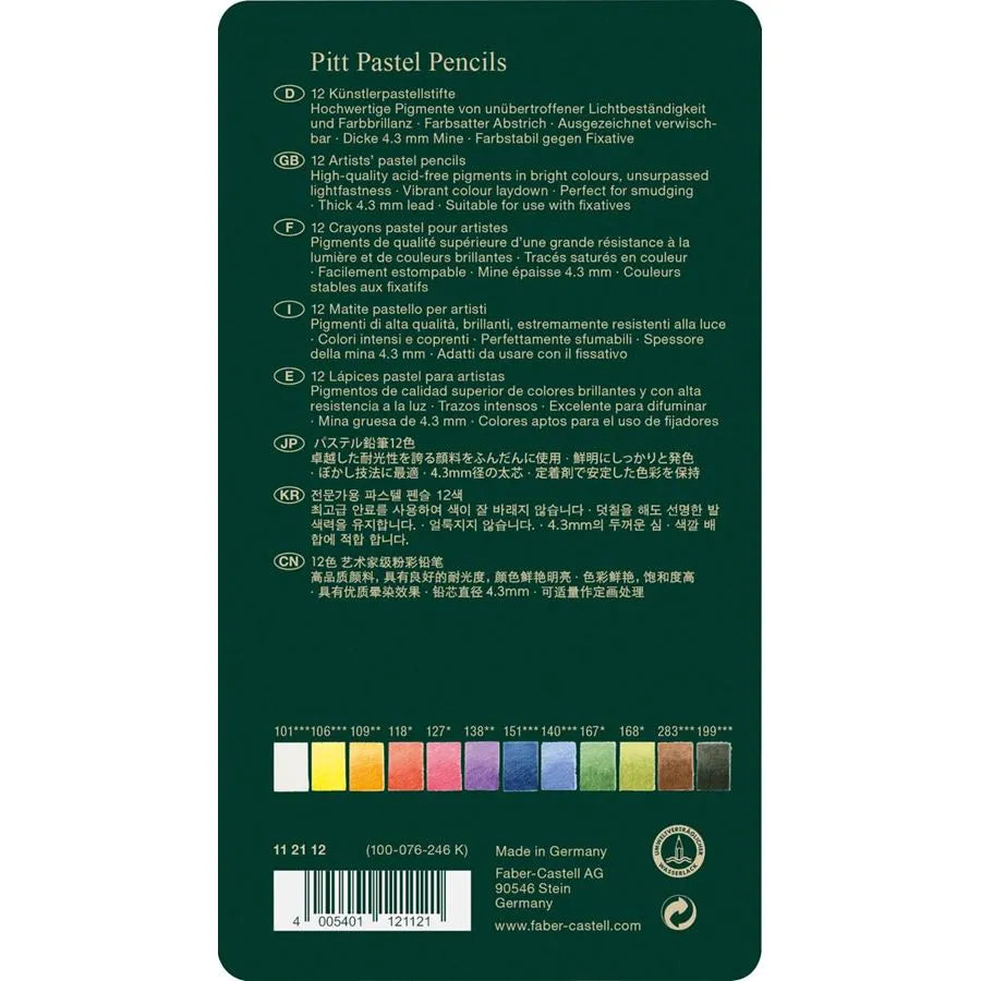 Faber-Castell Pitt Pastel Pencil Tin of 12 112112