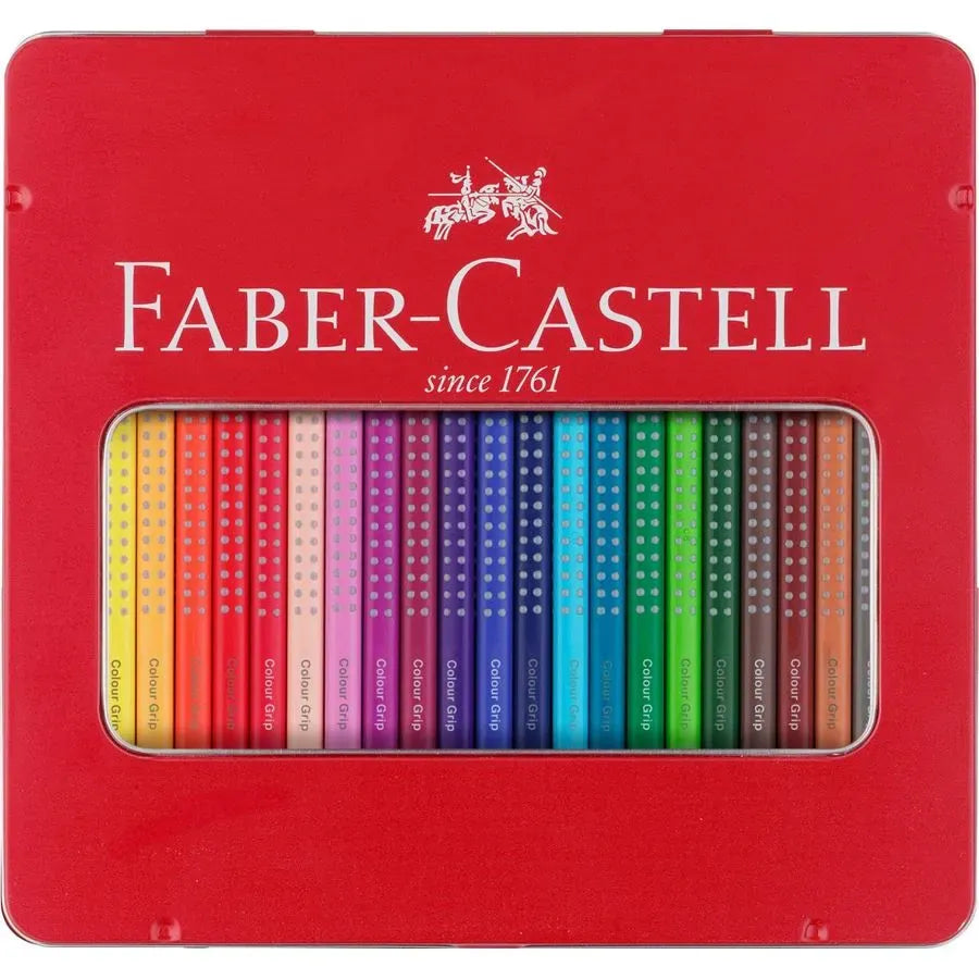 Faber-Castell Colour Grip colour Pencil Tin of 24 112423