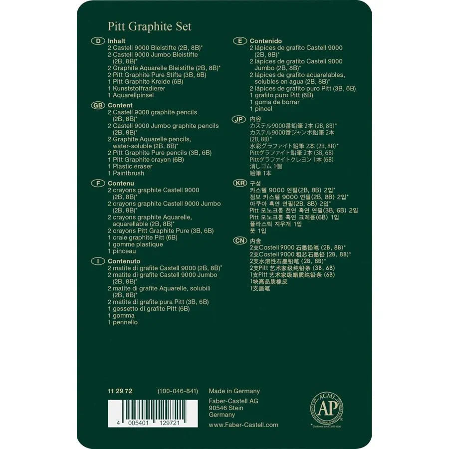 Faber-Castell Pitt Graphite set tin of 11 112972