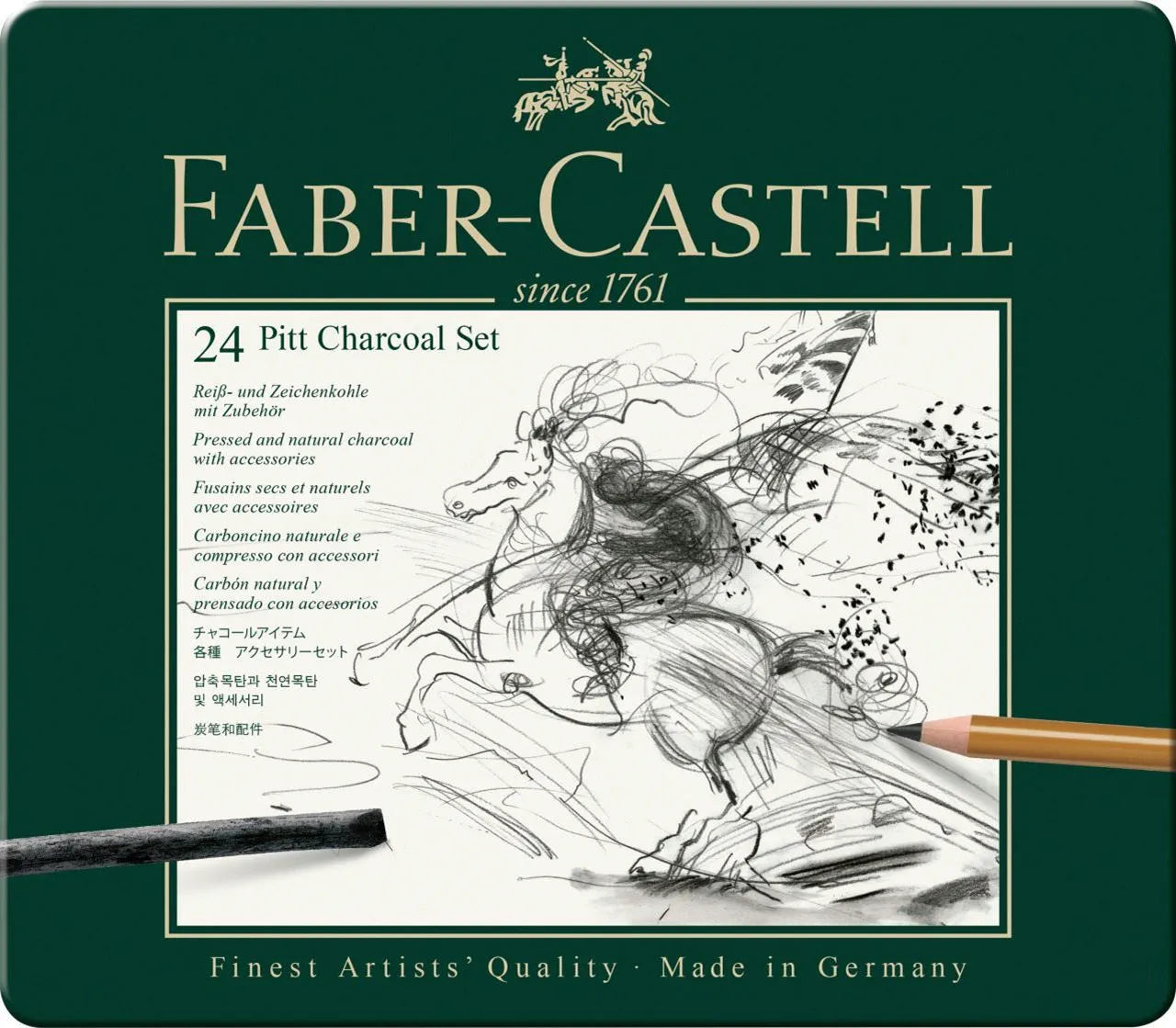 Faber-Castell Pitt Charcoal set tin of 24 112978