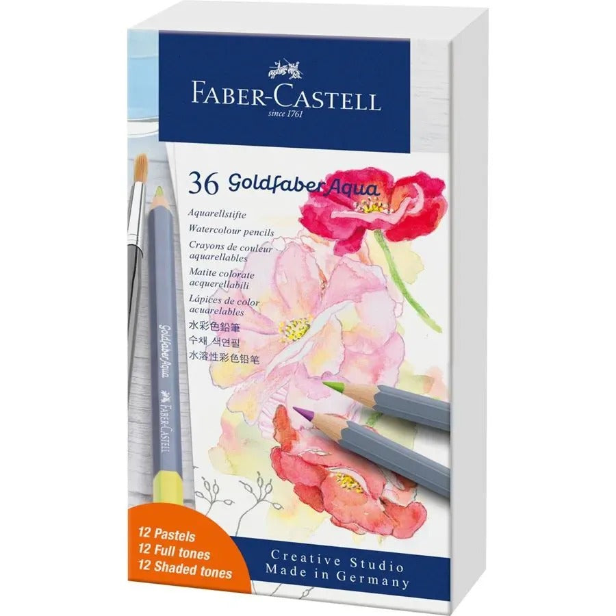 Faber-Castell Goldfaber Aqua Watercolour Pencil Gift Set, 36 Pieces 114639