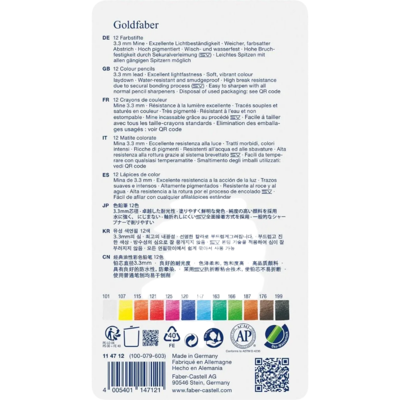 Faber-Castell Goldfaber Colour Pencil, Tin of 12 114712