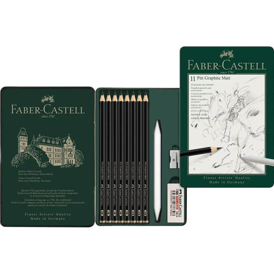 Faber-Castell Pitt Graphite Matt set tin of 11 115220