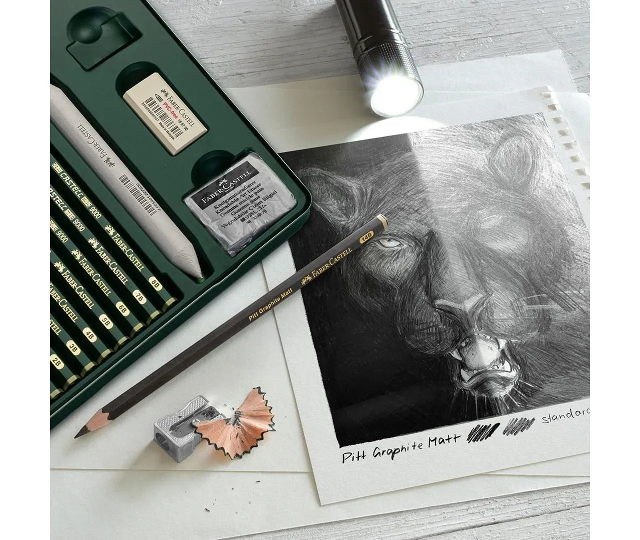 Faber-Castell Pitt Graphite Matt & Castell 9000 tin of 20 115224