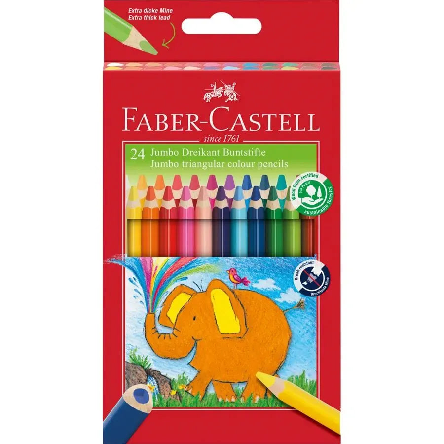 Faber-Castell Jumbo Triangular colour pencils wallet of 24 116524