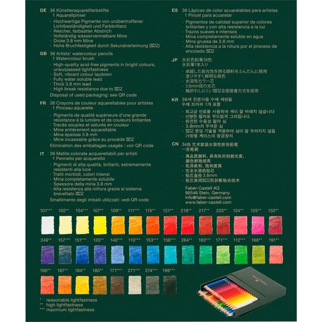 Faber-Castell Albrecht Dürer watercolour pencil studio box of 36 117538