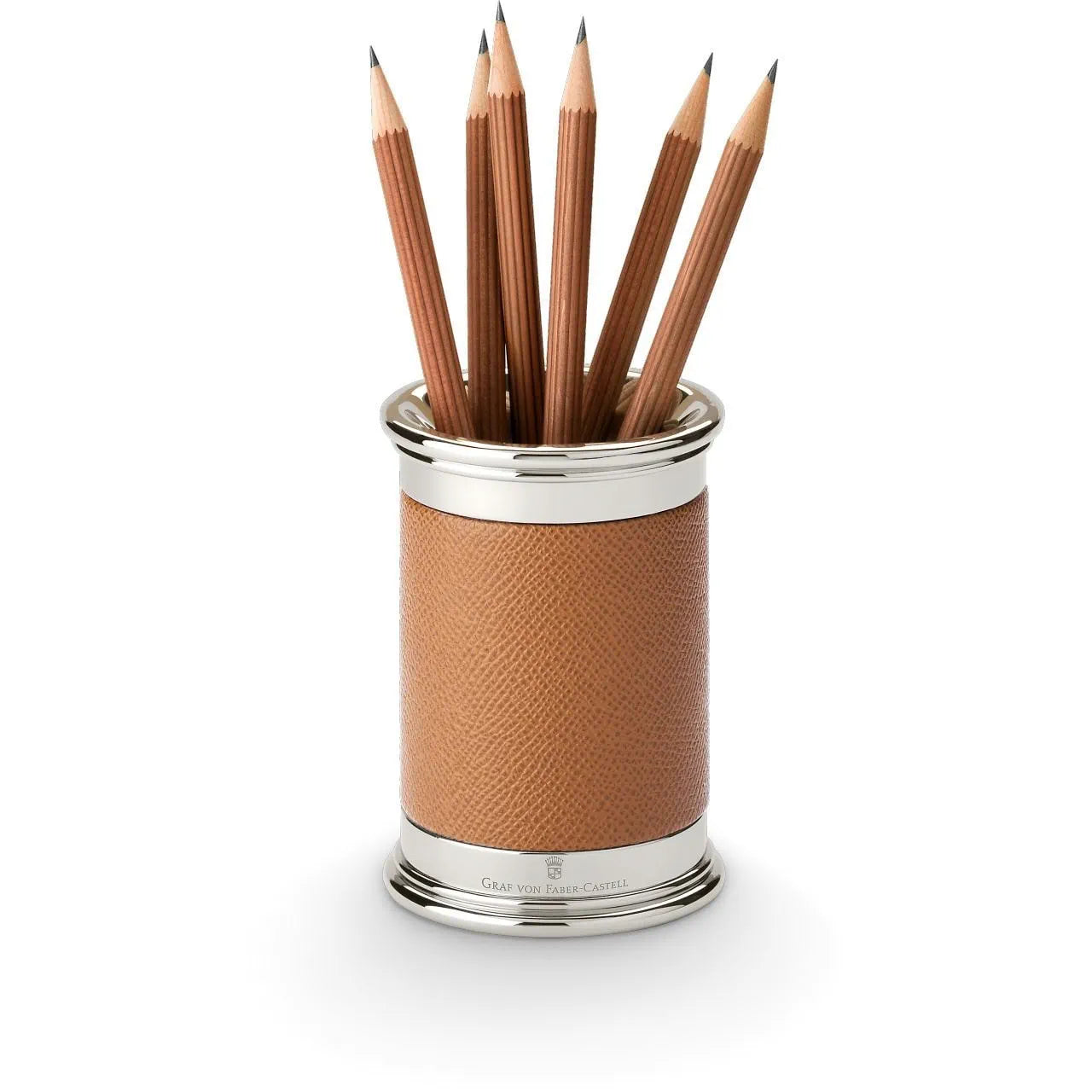 Graf von Faber-Castell Pen holder round Epsom Cognac 118521
