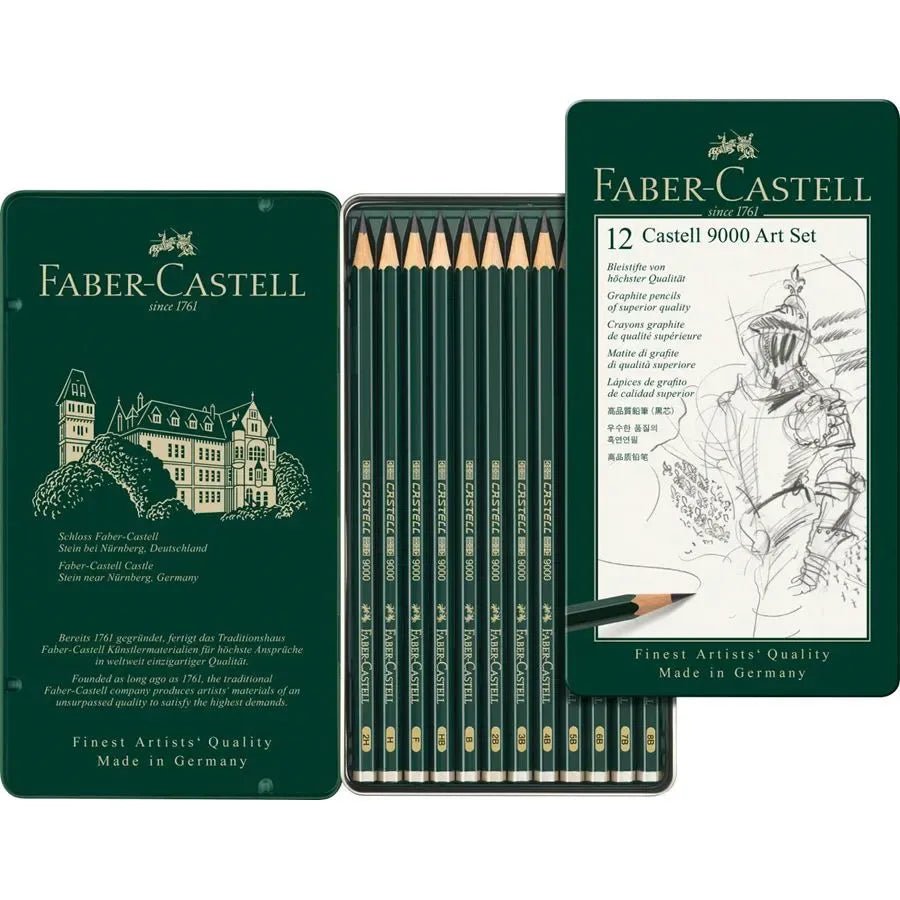Faber-Castell Castell 9000 graphite pencil Art Set, tin of 12 119065