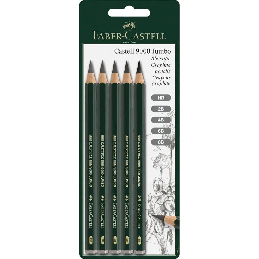Faber-Castell Castell 9000 Jumbo graphite pencil set of 5 119397