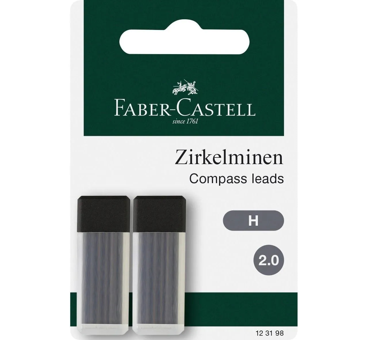 Faber-Castell Compass spare leads 2 mm, 2x 6 pieces 123198