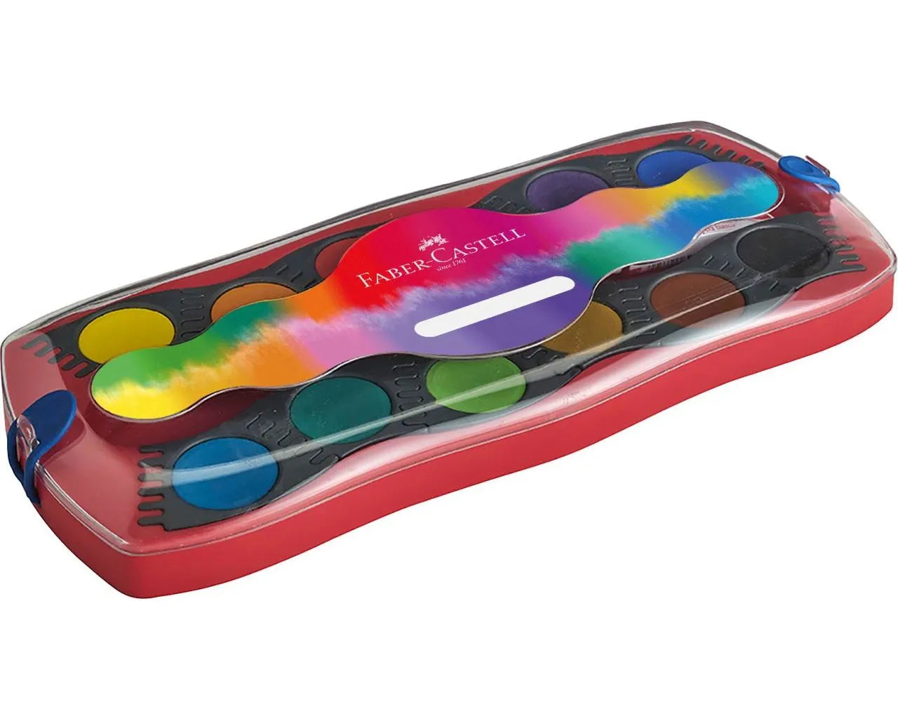 Faber-Castell Connector paint box red, 12 colours + chinese white 125030