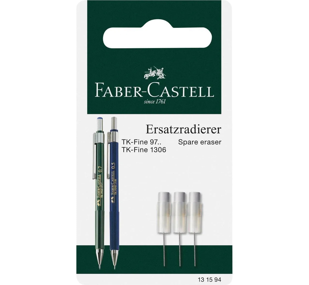 Faber-Castell TK-Fine spare erasers for mechanical pencil, set of 3 131594