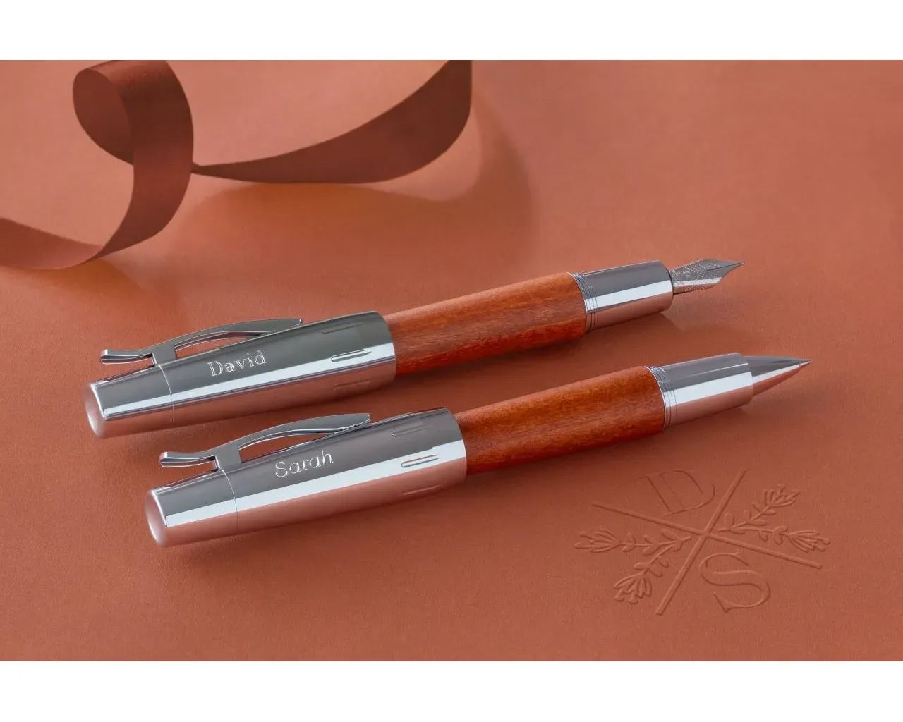 Faber-Castell e-motion wood fountain pen M, reddish brown 148200
