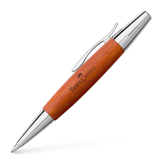 Faber-Castell e-motion wood twist ballpoint pen B, reddish brown 148382