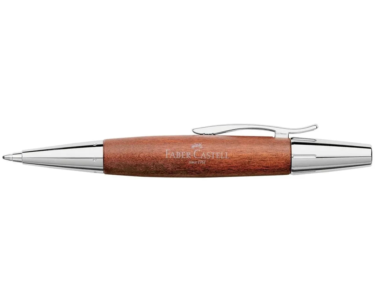 Faber-Castell e-motion wood twist ballpoint pen B, reddish brown 148382