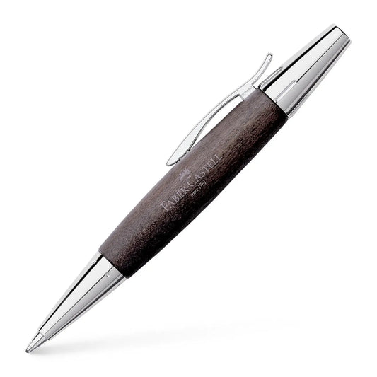 Faber-Castell e-motion wood twist ballpoint pen B, black 148383