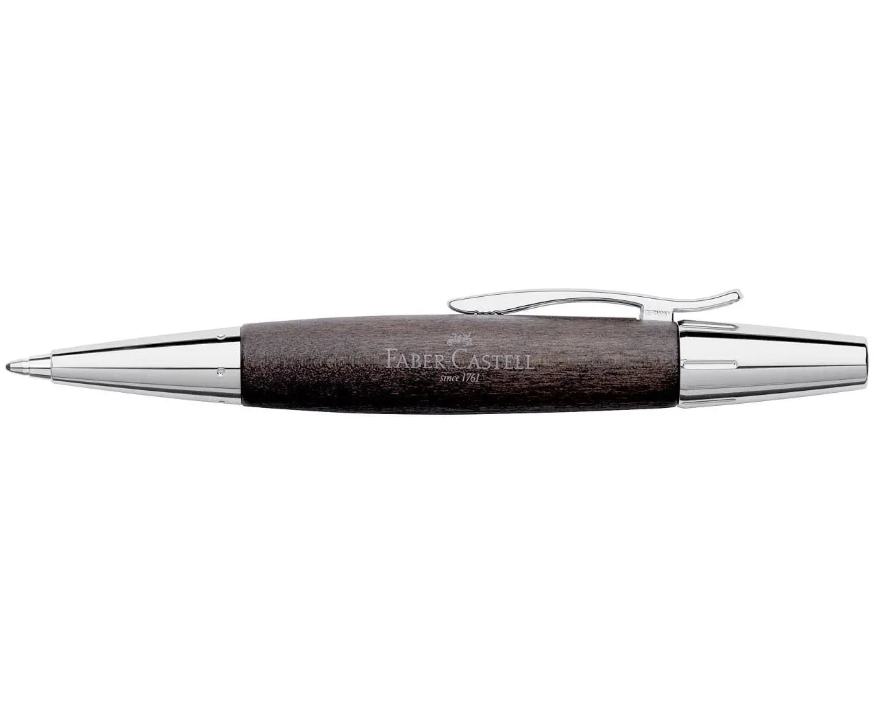 Faber-Castell e-motion wood twist ballpoint pen B, black 148383