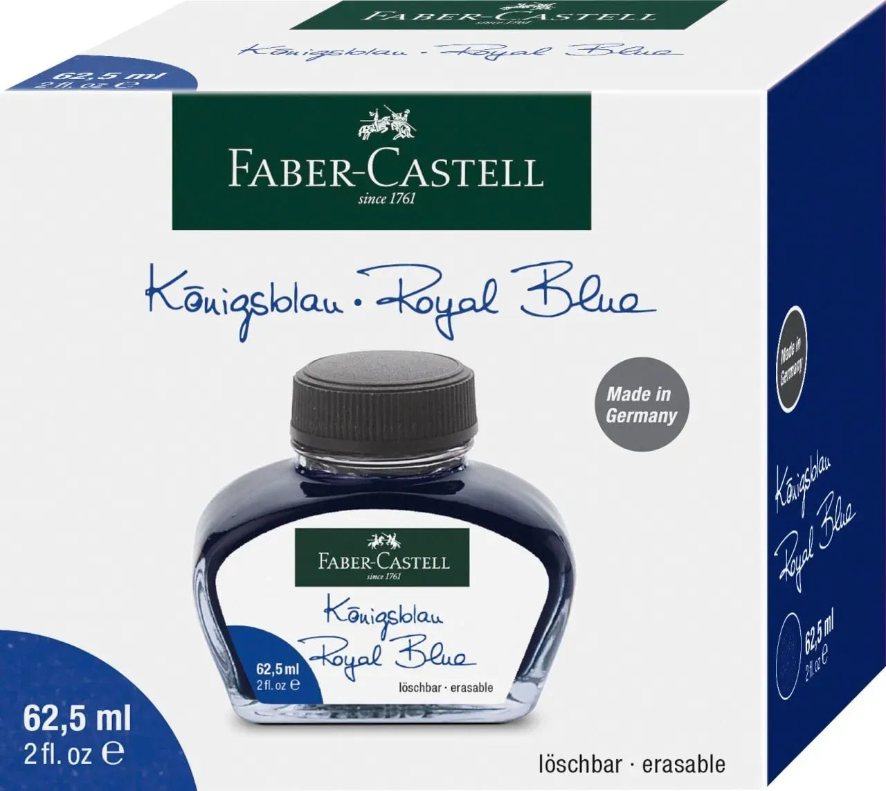 Faber-Castell Ink bottle 62.5 ml, ink blue erasable 148701