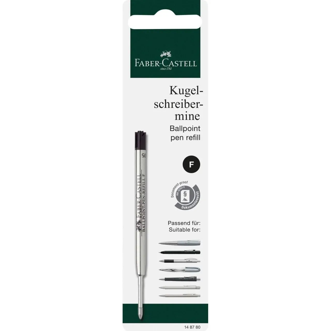 Faber-Castell Ballpoint pen refill large-capacity refill F, black 148780