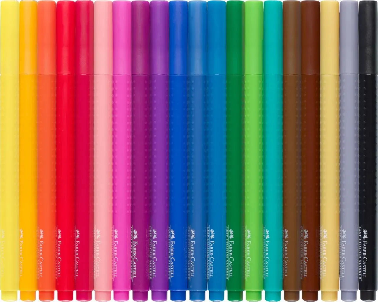 Faber-Castell Grip felt-tip pen cardboard wallet of 20 155320