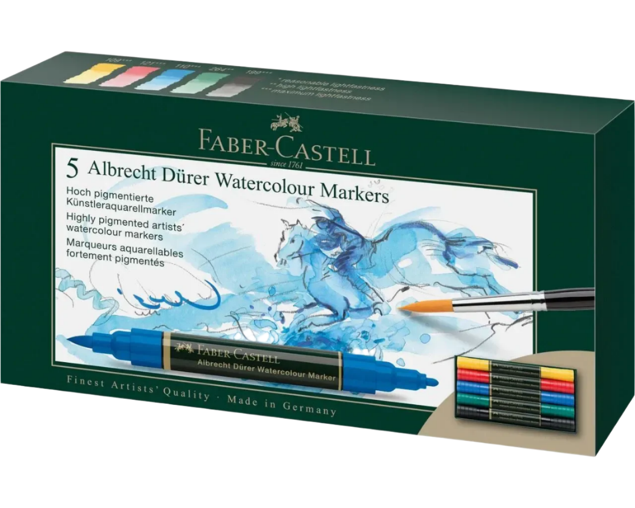 Faber-Castell Albrecht Dürer Watercolour Marker, wallet of 5 160305