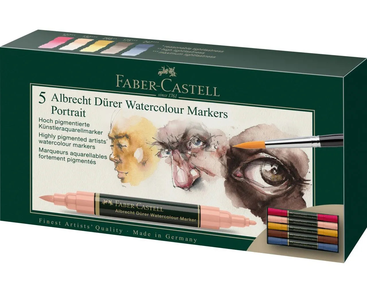 Faber-Castell Albrecht Dürer Watercolour Marker wallet of 5, Portrait 160307