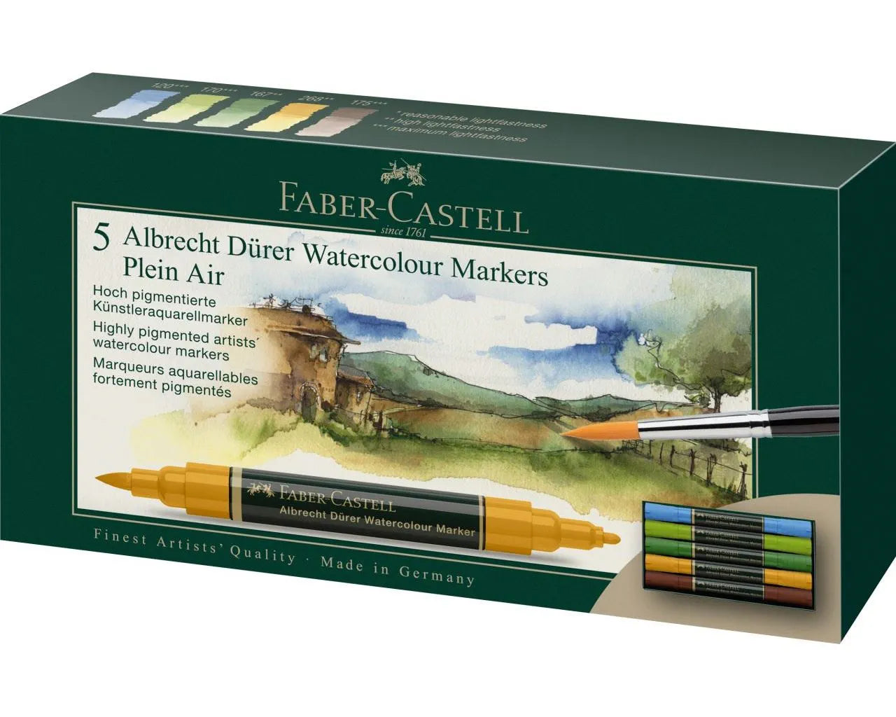 Faber-Castell Albrecht Dürer Watercolour Marker wallet of 5, Plein Air 160309