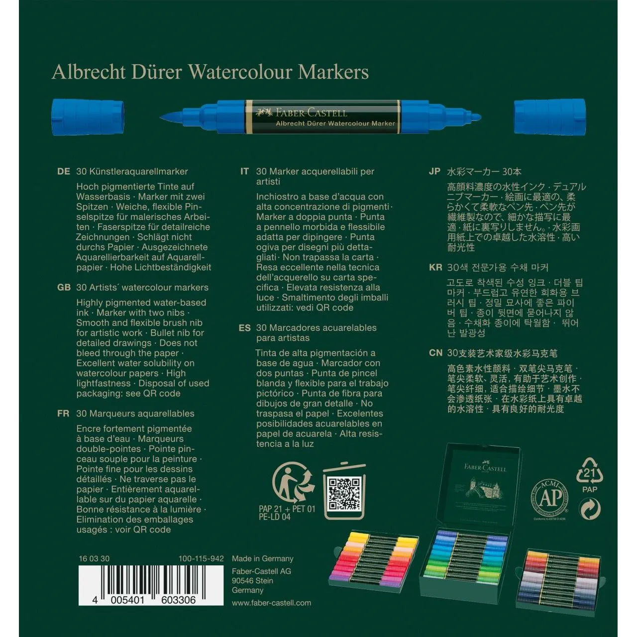 Faber-Castell Albrecht Dürer Watercolour Marker wallet of 30 160330