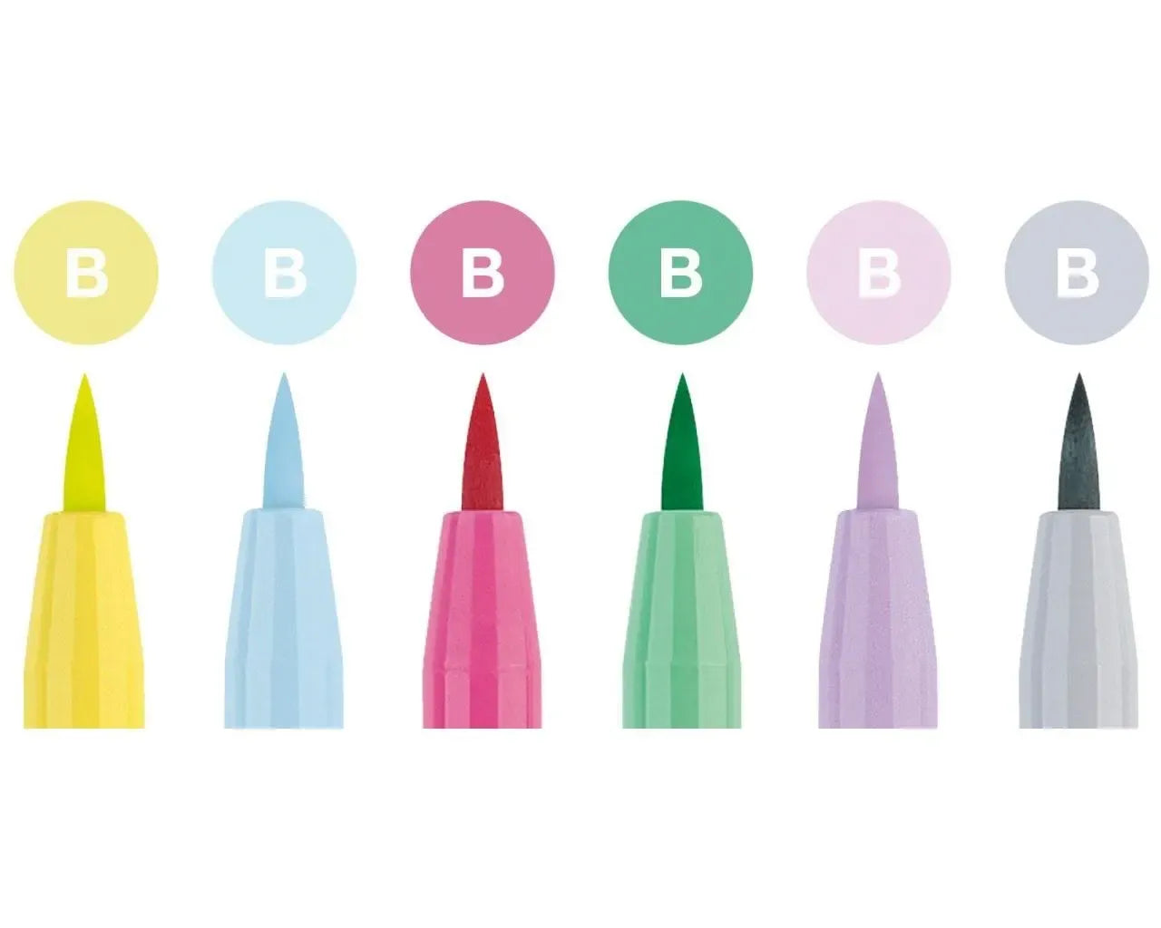 Faber-Castell Pitt Artist Pen Brush India ink pen wallet of 6, Pastel 167163