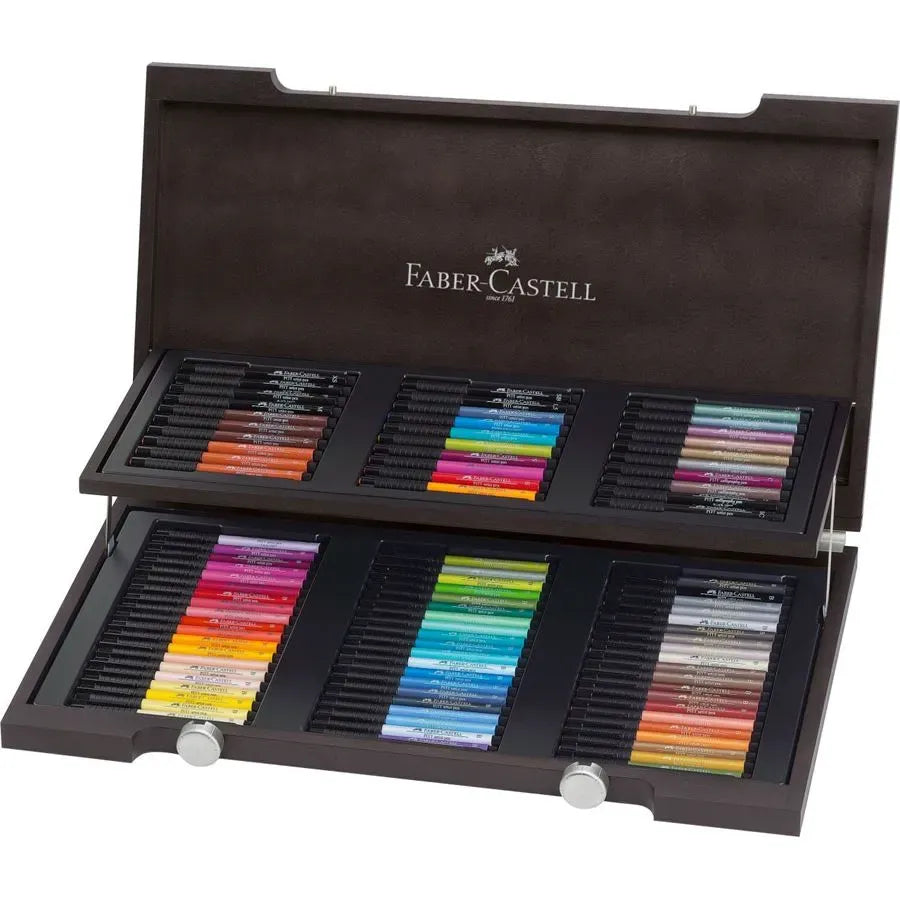 Faber-Castell Pitt Artist Pen India ink pen wooden case of 90 167400