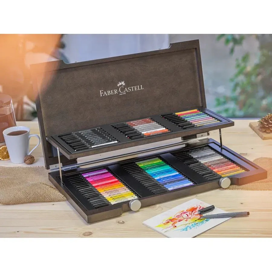 Faber-Castell Pitt Artist Pen India ink pen wooden case of 90 167400