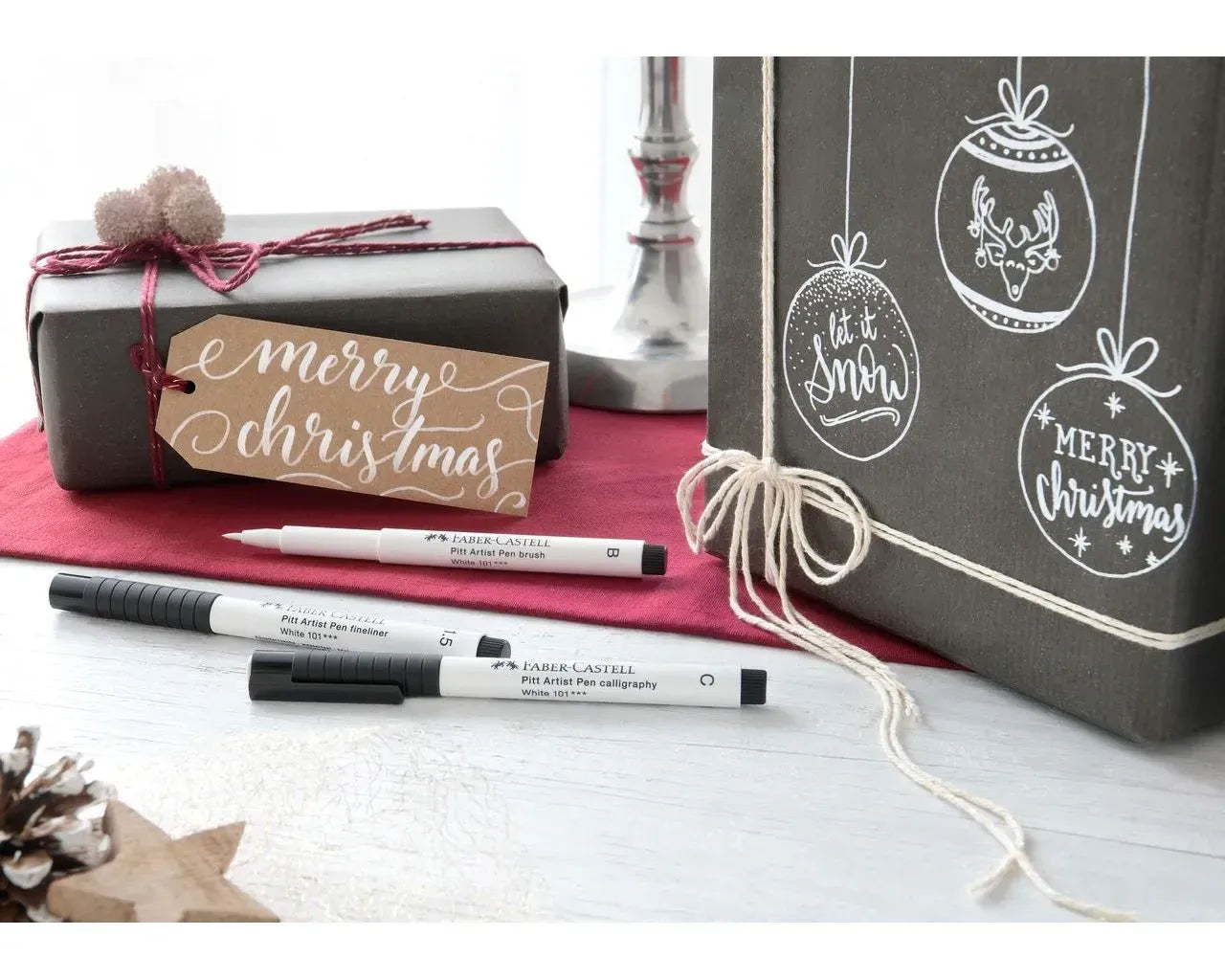 Faber-Castell Pitt Artist Pen Calligraphy India ink pen, white 167501