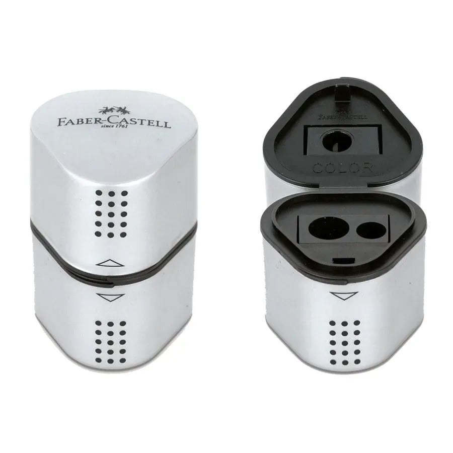 Faber-Castell Grip 2001 trio sharpening box, silver 183800
