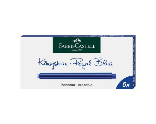 Faber-Castell Ink cartridges long, 5x royal blue erasable 185524