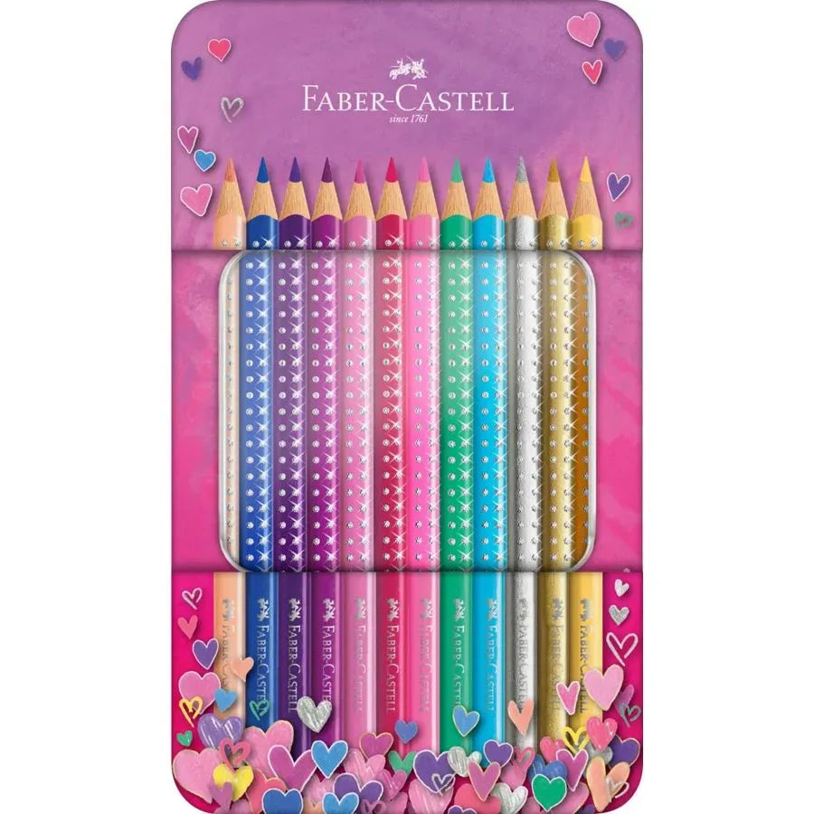 Faber-Castell Sparkle colour pencil tin of 12 201737