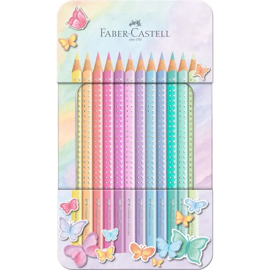 Faber-Castell Sparkle colour pencil pastel, tin of 12 201910